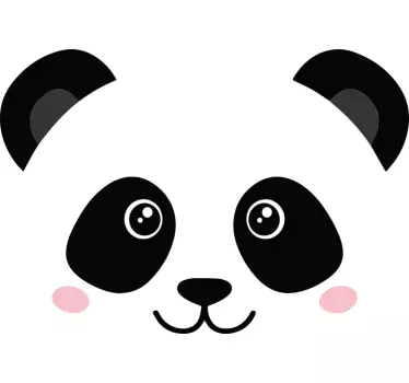 Happy panda face ilustrácie wall art - Tenstickers