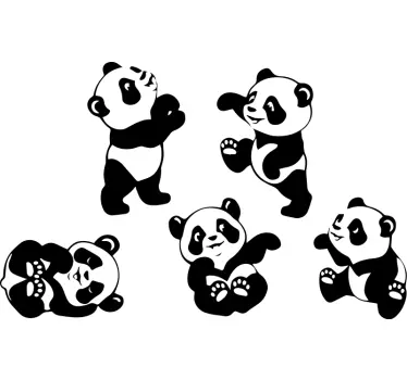 Nálepka pre deti s rozprávkovými pandami - Tenstickers