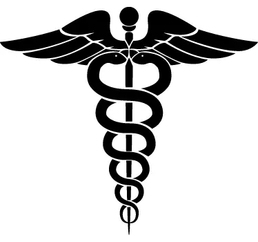 Nálepka so symbolom zdravia symbol caduceus - Tenstickers