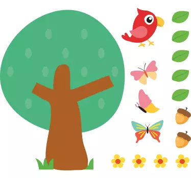 Nálepka pre deti farebná scéna s stromami - Tenstickers