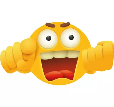 Nalépka nadšená emotikonová tvářička - Tenstickers