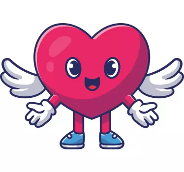 Nálepka pre deti Šťastné krídlaté srdce - Tenstickers