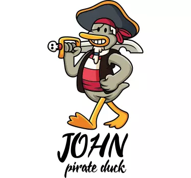 Pekná ilustrácia pirátska kačica detská spálňa - Tenstickers