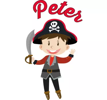 Nálepka pre deti s ilustráciou pirátskej postavy - Tenstickers