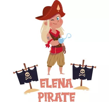 Nálepka pre deti s pirátskou postavou - Tenstickers