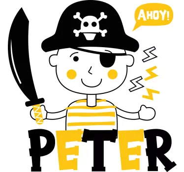 Baby boy pirátska šálka detská Nálepky na stenu do spálne - Tenstickers