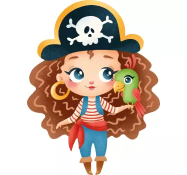 Nálepka pre deti pirátka dievčatko - Tenstickers