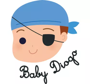 Nálepka pre deti pirátske dieťa s menom - Tenstickers