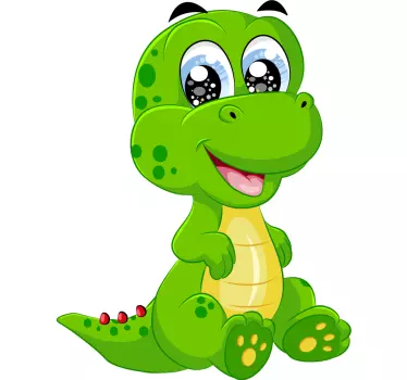 Nálepka pre deti Šťastný karikatúrny dinosaurus - Tenstickers