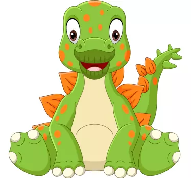 Nálepka pre deti veselý karikatúrny dinosaurus - Tenstickers