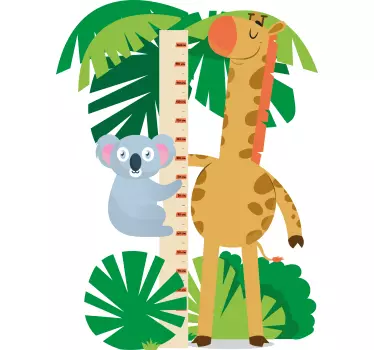 Nálepka s výškovou tabuľkou džungľa rastu - Tenstickers