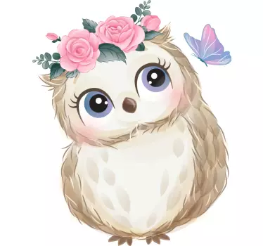 Nálepka pre deti s roztomilou sovou - Tenstickers