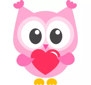 Nálepka pre deti roztomilá ružová sova - Tenstickers