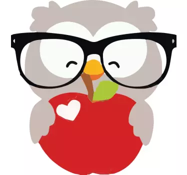 Nálepka pre deti sova s okuliarmi - Tenstickers