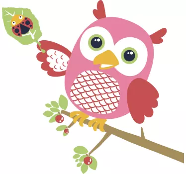 Nálepka pre deti farebná sova dekorácia - Tenstickers