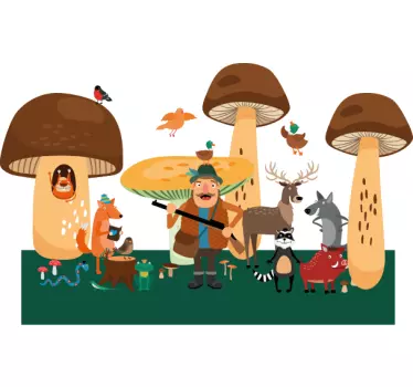 Nálepka pre deti dobrodružstvo lesných zvierat - Tenstickers