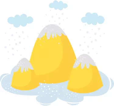 žlté hory s kvapkami dažďa ilustrácie wall art - Tenstickers