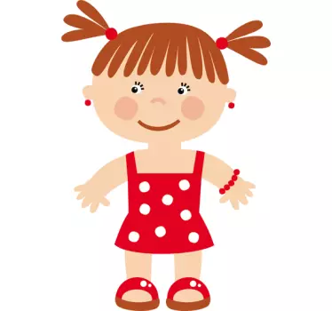 Nálepky pre deti dievčatko v červenej farbe - Tenstickers