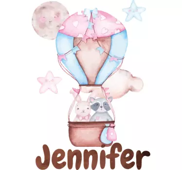 Nálepka pre deti teplovzdušný balón na mieru - Tenstickers