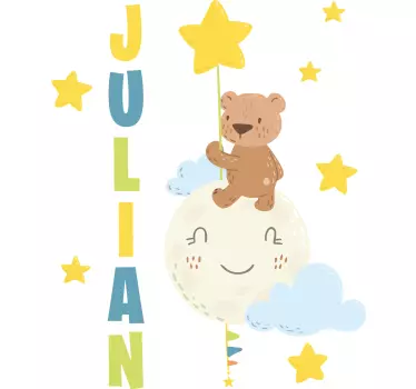 Nálepka pre deti balón s medveďom na mieru - Tenstickers