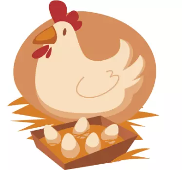 Nálepka s obrázkami pre slepačie a vaječné deti - Tenstickers