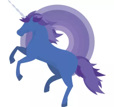 Nálepka pre deti obrázok fantasy jednorožca - Tenstickers