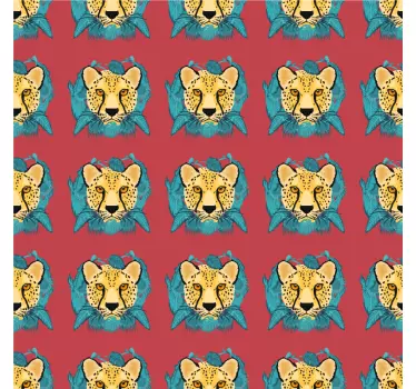 Nálepky na nábytok žiarivé leopardie tváre - Tenstickers