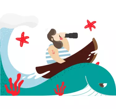 Nálepka pre deti kapitán na vlnách - Tenstickers