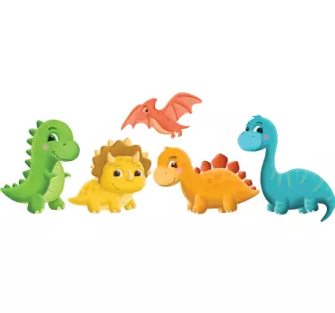 Nálepka na stenu minimalistického dinosaura draka - Tenstickers