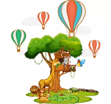 Nálepka pre deti hravá scéna z džungle - Tenstickers