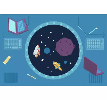 Vesmírna nálepka raketová dobrodružná scéna - Tenstickers