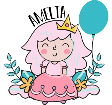 detské nálepky na stenu prispôsobiteľná princezná - Tenstickers