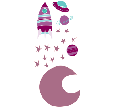 Vesmírna nálepka raketové vesmírne dobrodružstvo - Tenstickers