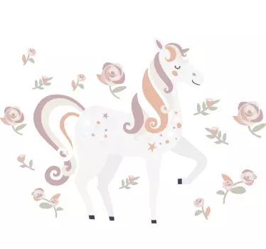 Nálepka pre deti očarujúci dizajn jednorožca - Tenstickers