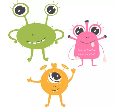 Nálepka pre deti priateľské farebné príšery - Tenstickers