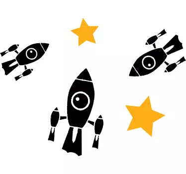 Vesmírna nálepka zloženie raketových hviezd - Tenstickers