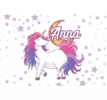Nálepka na notebook jednorožca a mesiaca - Tenstickers