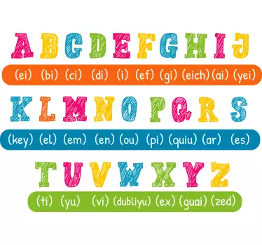 Nálepky na stenu abeceda anglická výslovnosť abeceda - Tenstickers