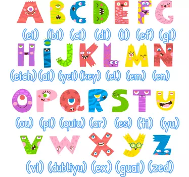 Nálepky na stenu abeceda v štýle monštra - Tenstickers