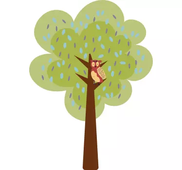 Nálepka pre deti hravá stromová sova - Tenstickers