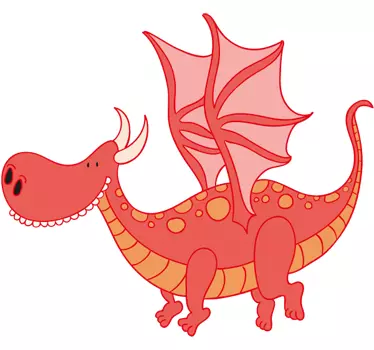 Nálepka pre deti s úsmevom drak - Tenstickers