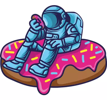Vesmírna nálepka astronaut jedlík pochúťok - Tenstickers