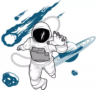 Vesmírna nálepka astronaut vo vákuu - Tenstickers