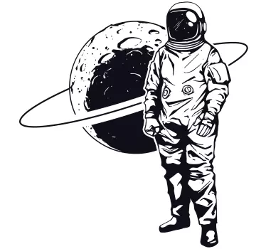 Vesmírna nálepka astronaut s planétou - Tenstickers