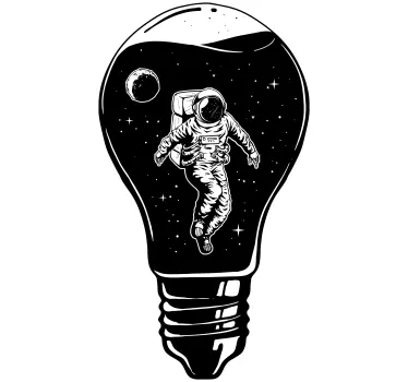 Vesmírna nálepka astronaut v žiarovke - Tenstickers