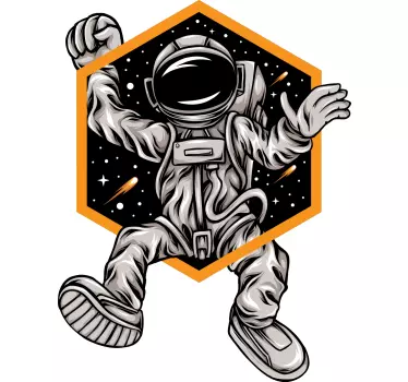 Vesmírna nálepka astronaut v pohybe - Tenstickers