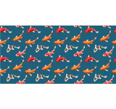 Nálepky na nábytok farebné koi ryby - Tenstickers