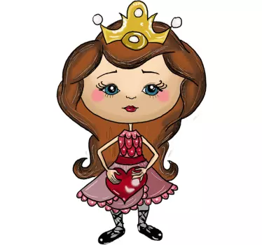 Nálepka pre deti princezná srdce v náručí - Tenstickers