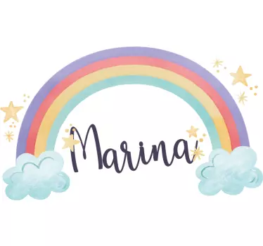 Nálepka pre deti dúha s vlastným menom - Tenstickers