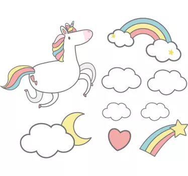 Nálepka pre bábätko s rozprávkovým motívom jednorožca - Tenstickers